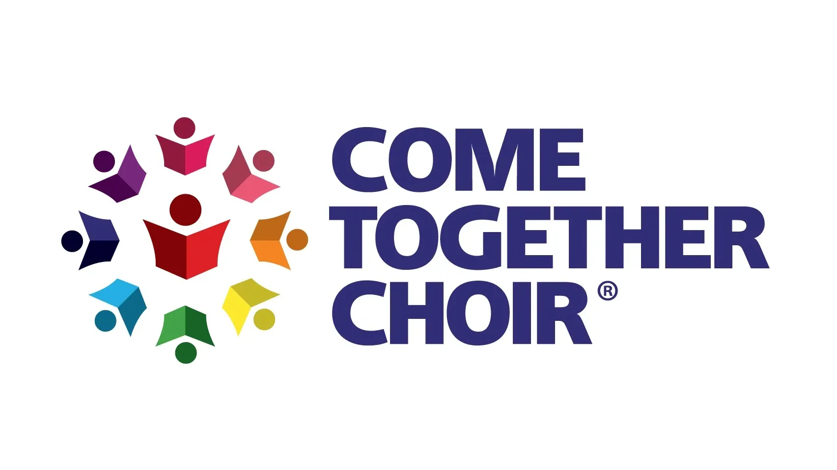 Come Together Choir logo featuring colorful abstract choir figures arranged in a circle.